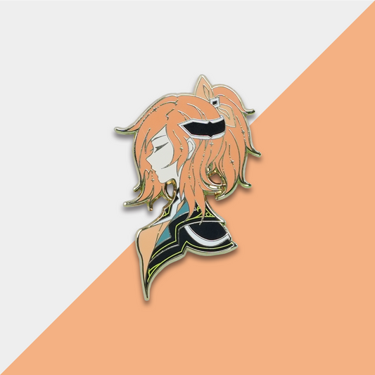 High Ponytail Girl Side Profile Metal Enamel Pin