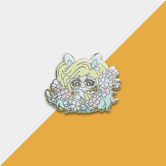 Girl with Glasses Metal Enamel Pin