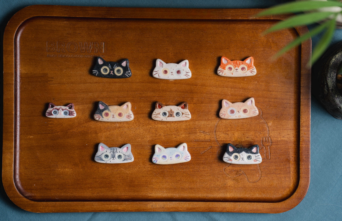 Dorky-Cute Kitten Fridge Magnet - Calico Cat "Patch"