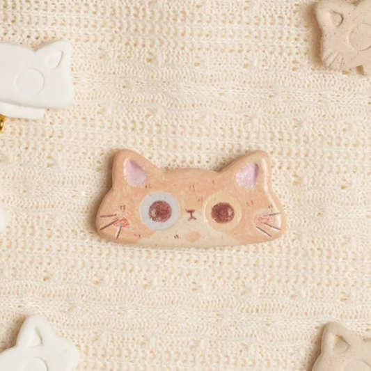 Dorky-Cute Kitten Fridge Magnet - Shorthair Cat "Pebble"