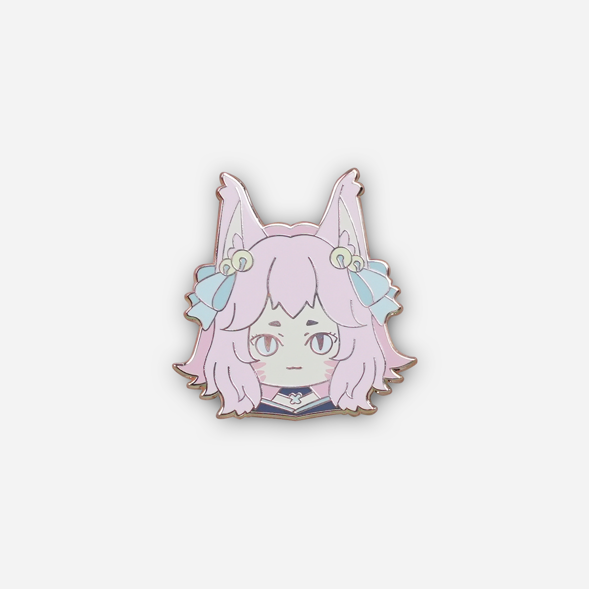 Pink Short-Haired Fox-Eared Girl Cartoon