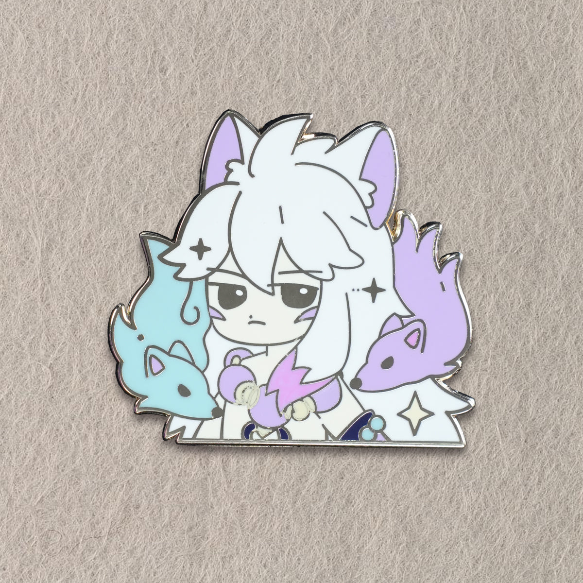 White-Haired Fox-Eared Boy Cartoon